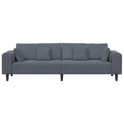 Divano Grigio scuro 250 x 77 x 76 cm Velluto | homemem39