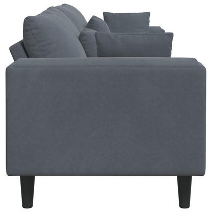 Divano Grigio scuro 250 x 77 x 76 cm Velluto | homemem39