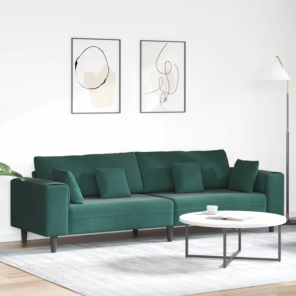 Divano Verde Scuro 250 x 77 x 76 cm Velluto | homemem39
