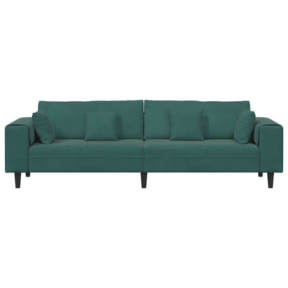 Divano in Velluto con cuscino Verde Scuro 208 cm Velluto - homemem39