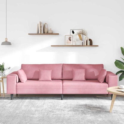 Divano Rosa 250 x 77 x 76 cm Velluto