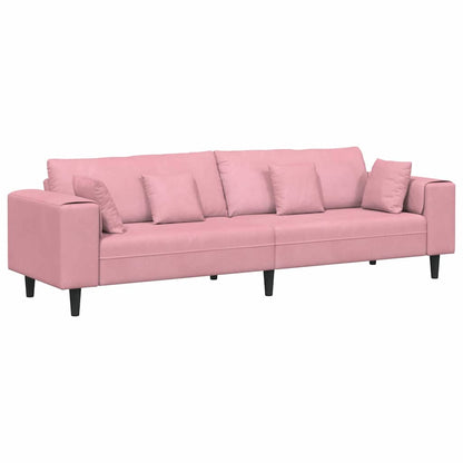 Divano in Velluto con cuscino Rosa 209 cm Velluto - homemem39