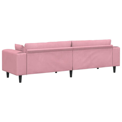 Divano in Velluto con cuscino Rosa 209 cm Velluto - homemem39