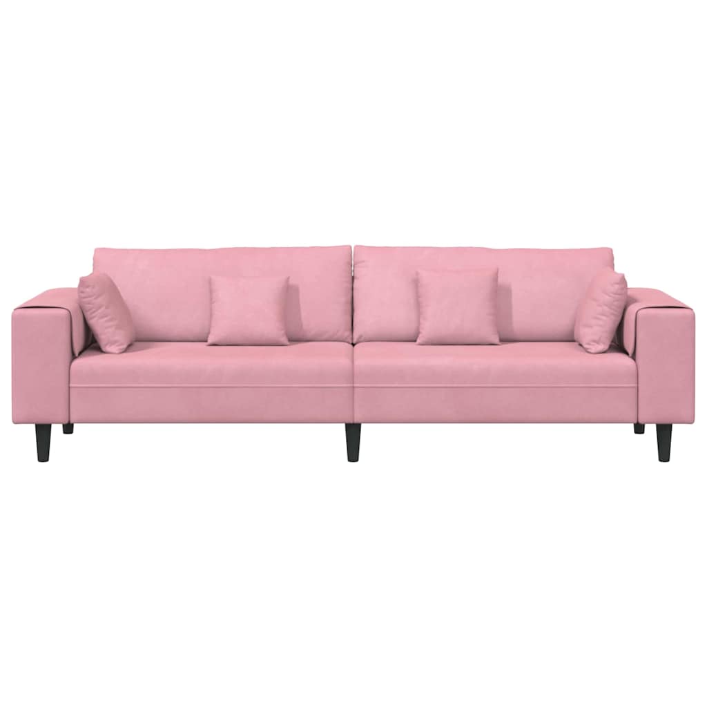 Divano in Velluto con cuscino Rosa 209 cm Velluto - homemem39