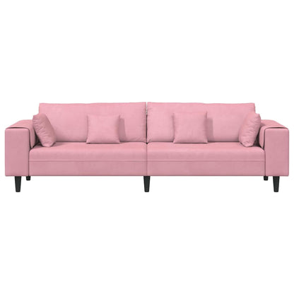 Divano in Velluto con cuscino Rosa 209 cm Velluto - homemem39