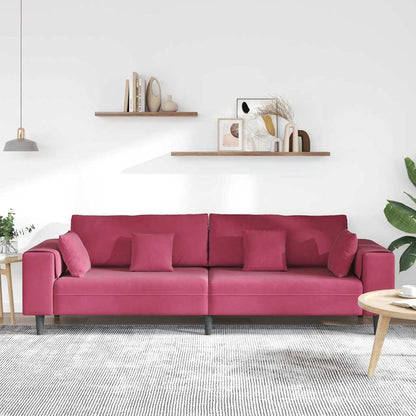 Divano Rosso Vino 250 x 77 x 76 cm Velluto | homemem39