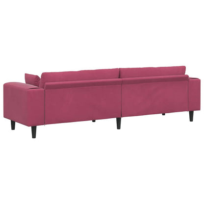 Divano in Velluto con cuscino Rosso Vino 208 cm Velluto - homemem39