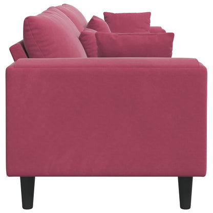 Divano Rosso Vino 250 x 77 x 76 cm Velluto | homemem39