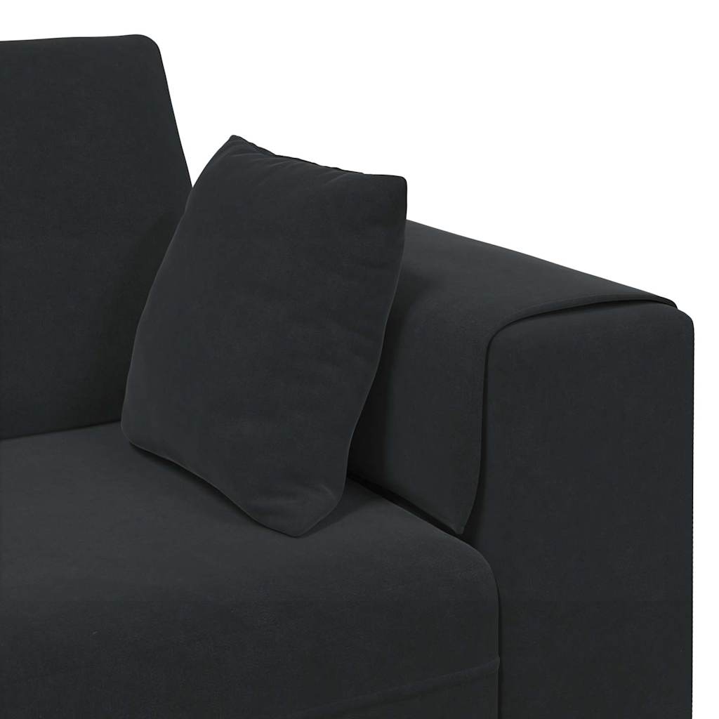 Divano Nero 250 x 77 x 76 cm Velluto | homemem39