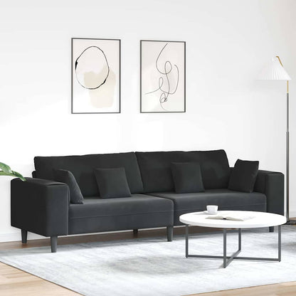 Divano Nero 250 x 77 x 76 cm Velluto | homemem39