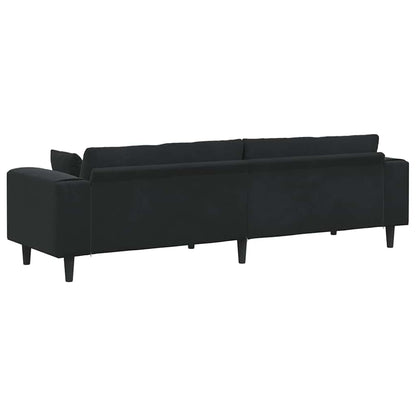 Divano in Velluto con cuscino Nero 208 cm Velluto - homemem39