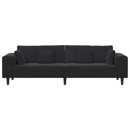 Divano Nero 250 x 77 x 76 cm Velluto | homemem39