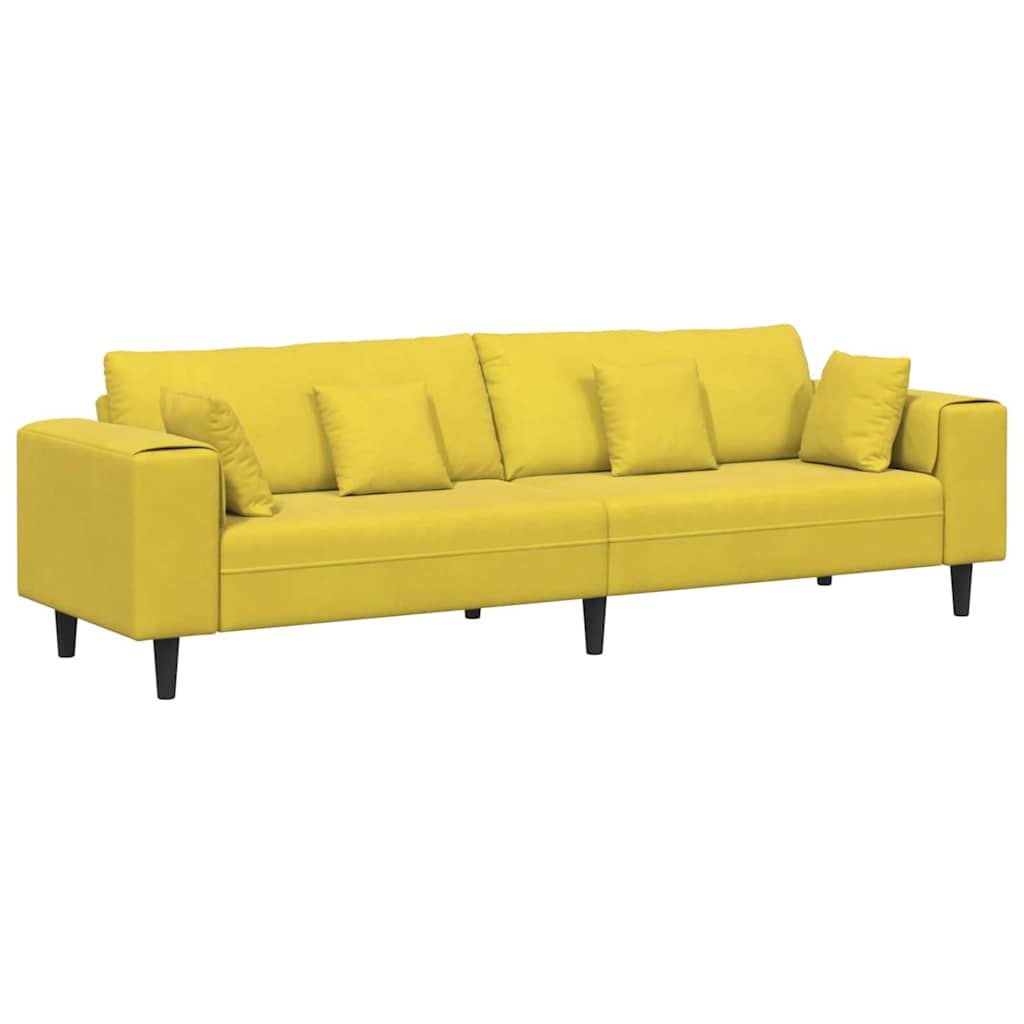 Divano in Velluto con cuscino Giallo 210 cm Velluto - homemem39