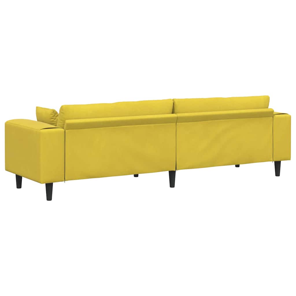 Divano in Velluto con cuscino Giallo 210 cm Velluto - homemem39
