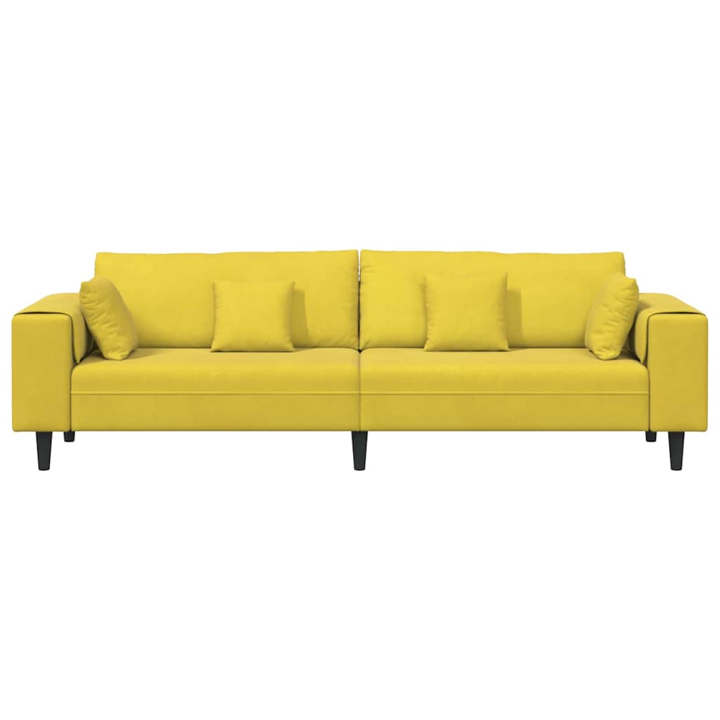 Divano Giallo 250 x 77 x 76 cm Velluto | homemem39