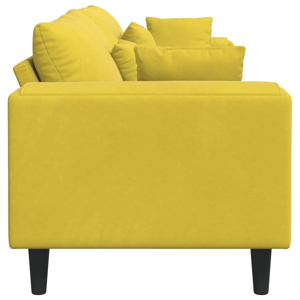 Divano in Velluto con cuscino Giallo 210 cm Velluto - homemem39