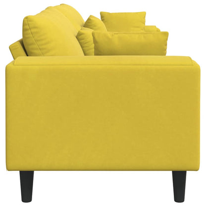Divano in Velluto con cuscino Giallo 210 cm Velluto - homemem39