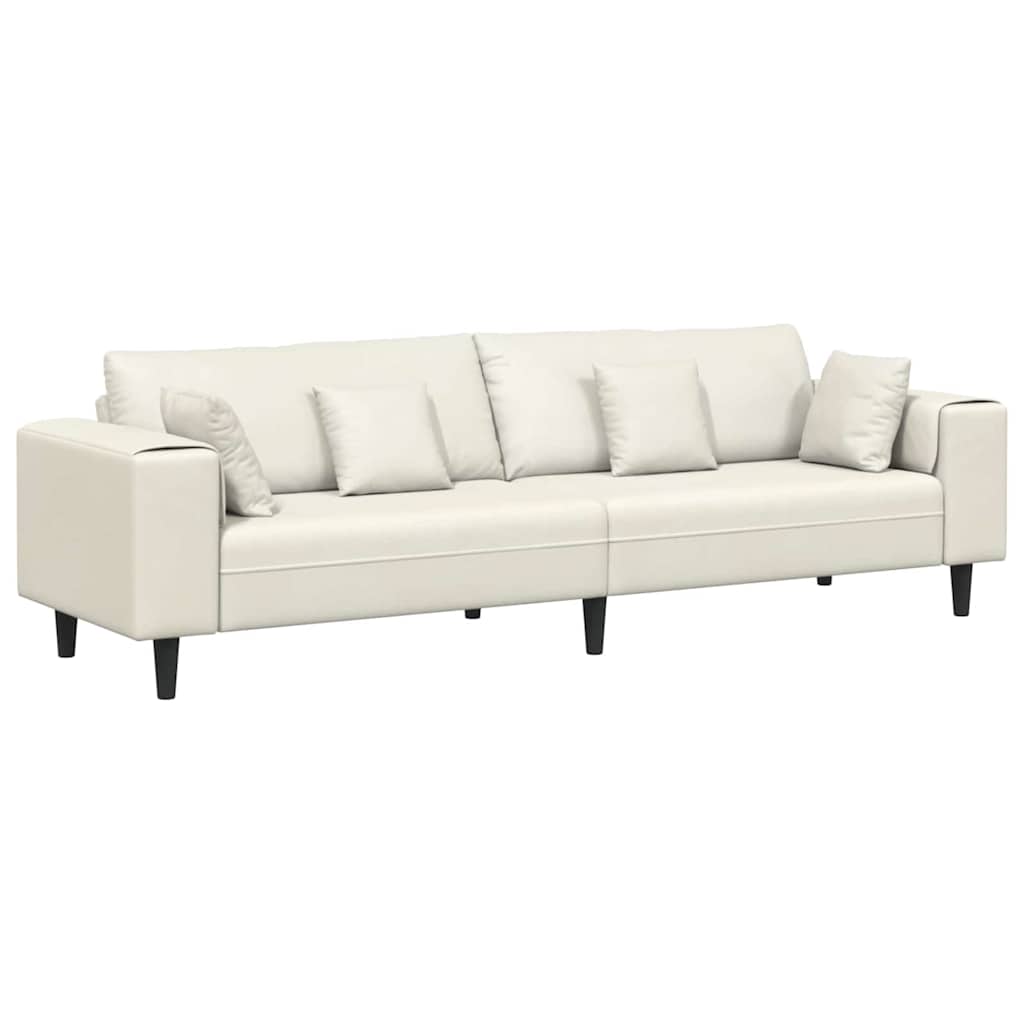 Divano Crema 250 x 77 x 76 cm Velluto | homemem39