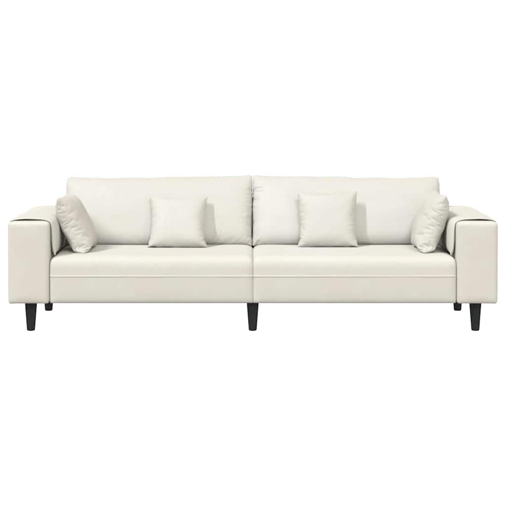 Divano Crema 250 x 77 x 76 cm Velluto | homemem39