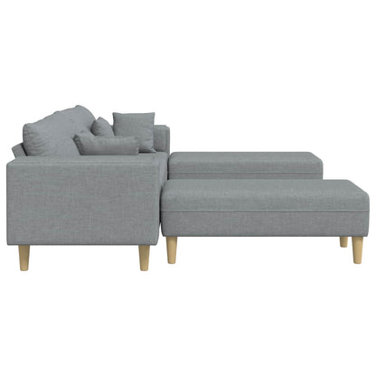 Divano con cuscino 3 pcs Grigio chiaro Tessuto