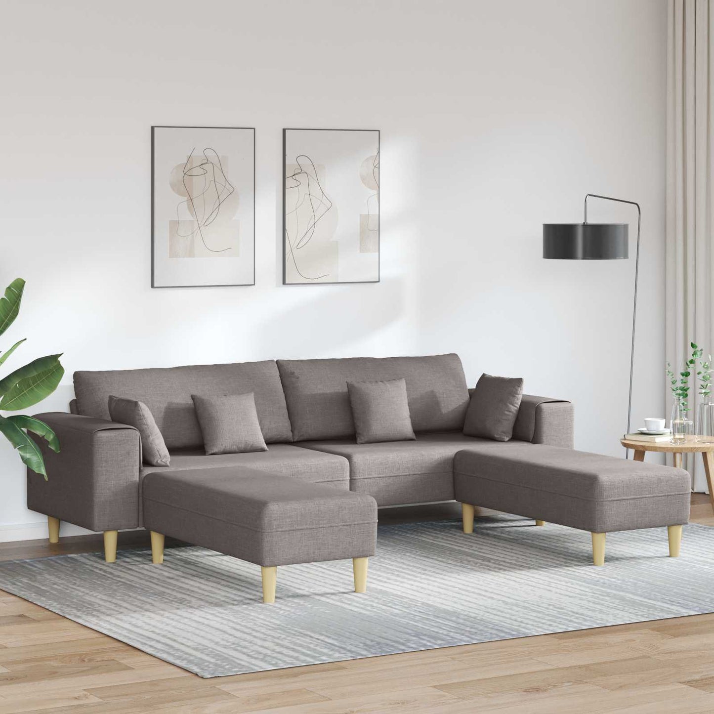 Divano con cuscino 3 pcs Talpa Tessuto | homemem39
