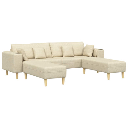 Divano con cuscino 3 pcs Crema Tessuto | homemem39