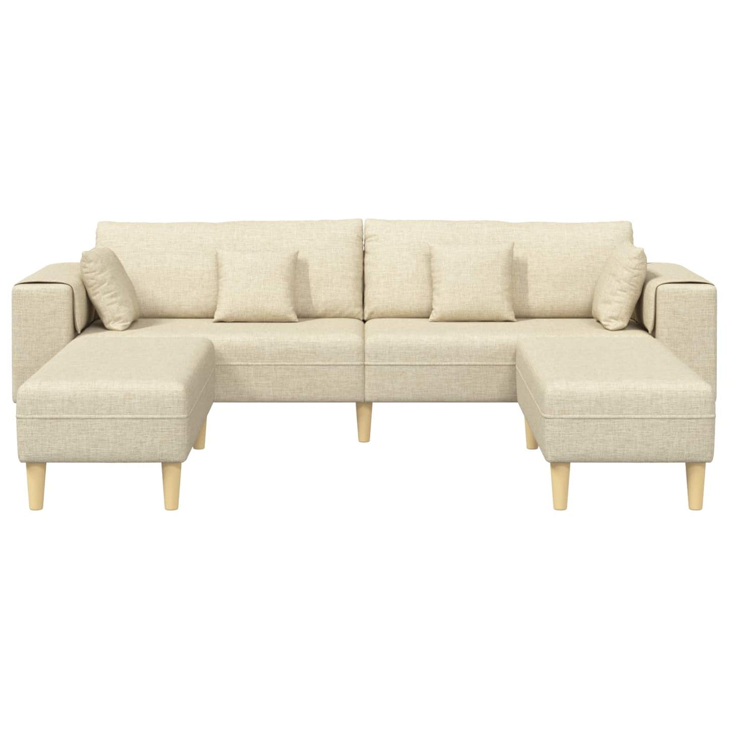 Divano con cuscino 3 pcs Crema Tessuto | homemem39