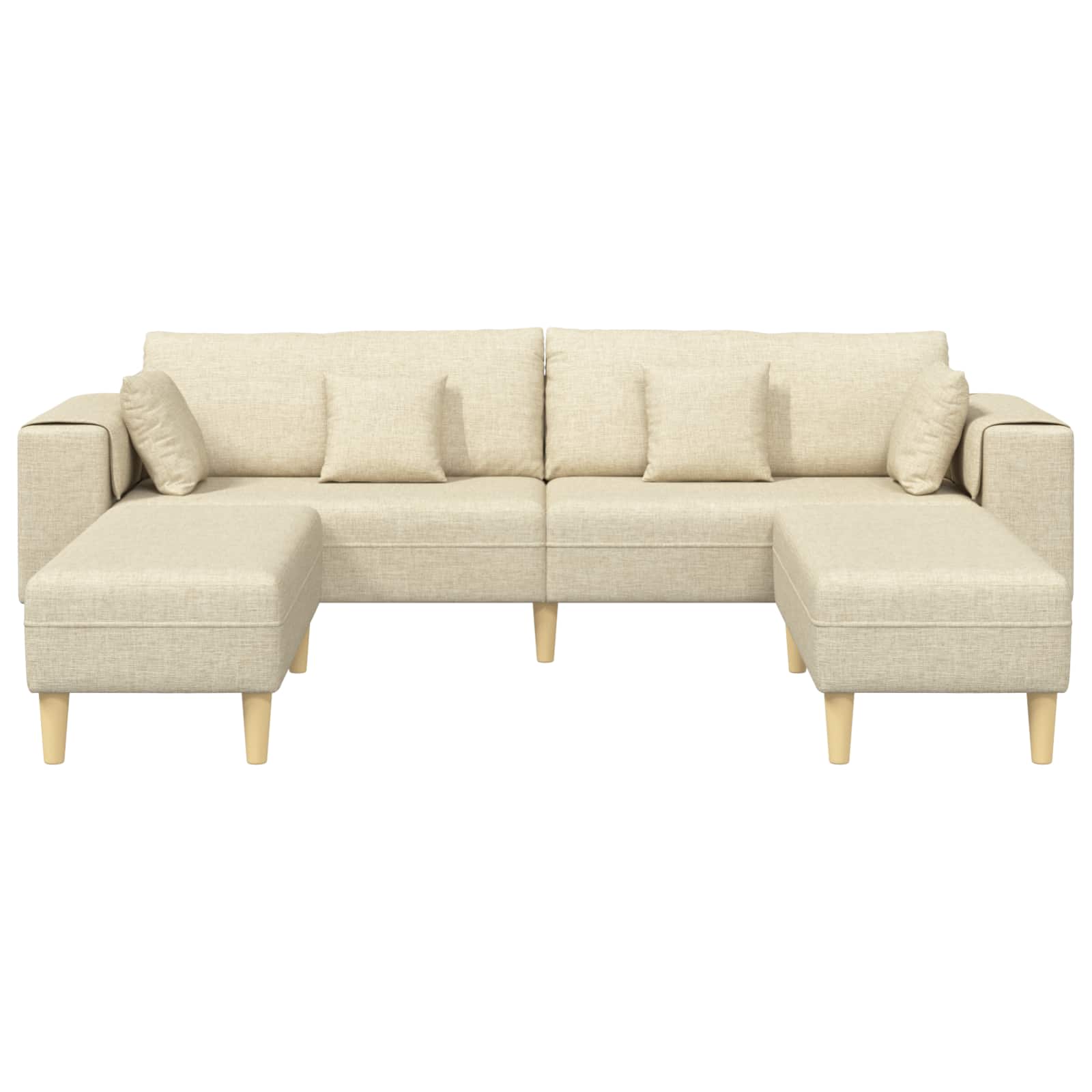 Divano con cuscino 3 pcs Crema Tessuto | homemem39