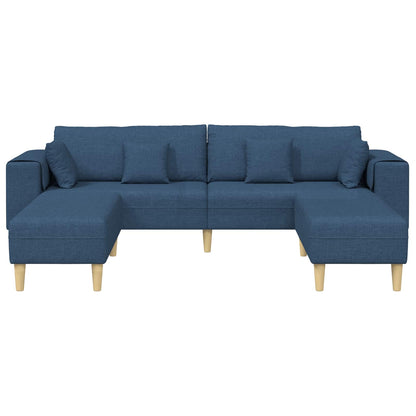 Divano con cuscino 3 pcs Blu Tessuto | homemem39