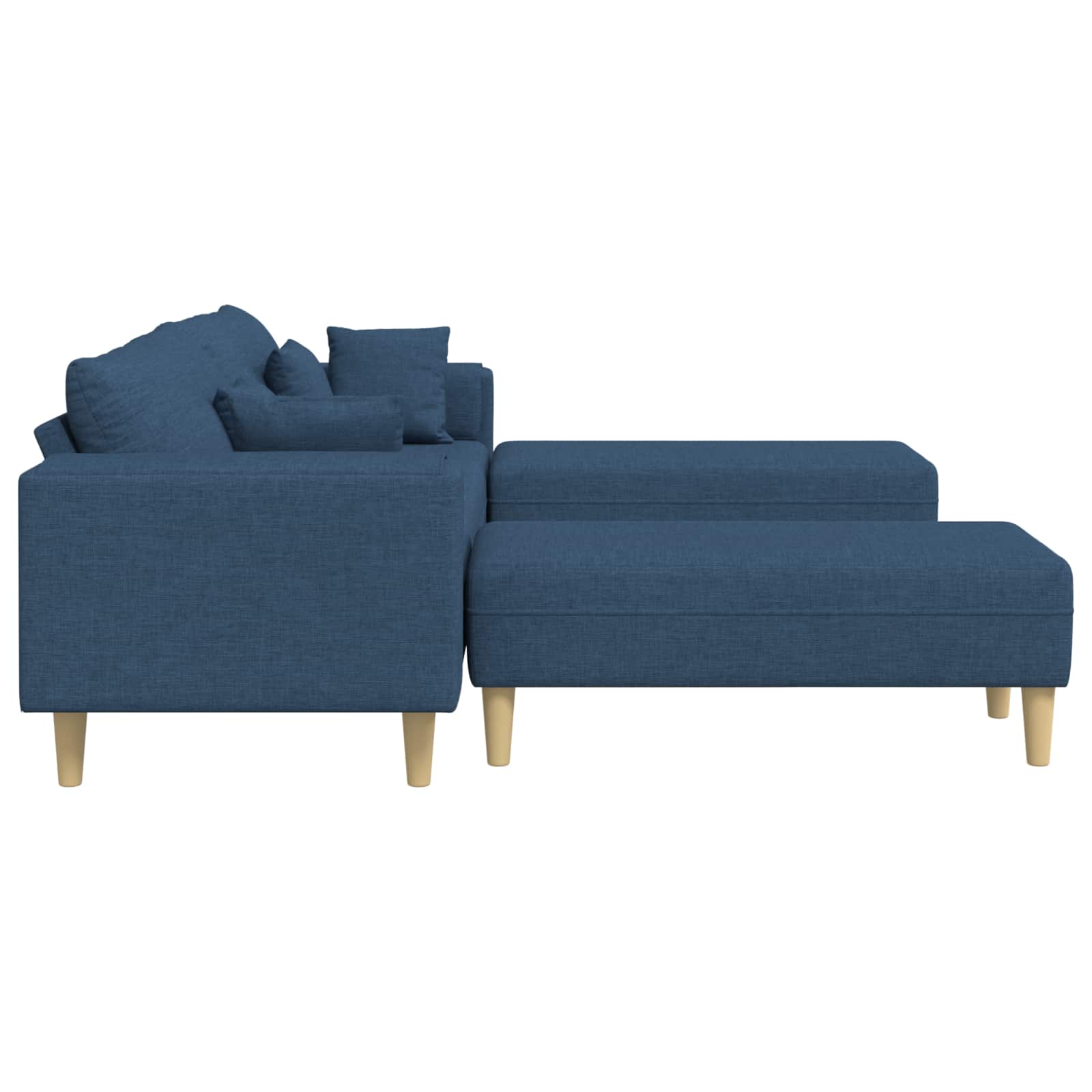Divano con cuscino 3 pcs Blu Tessuto | homemem39