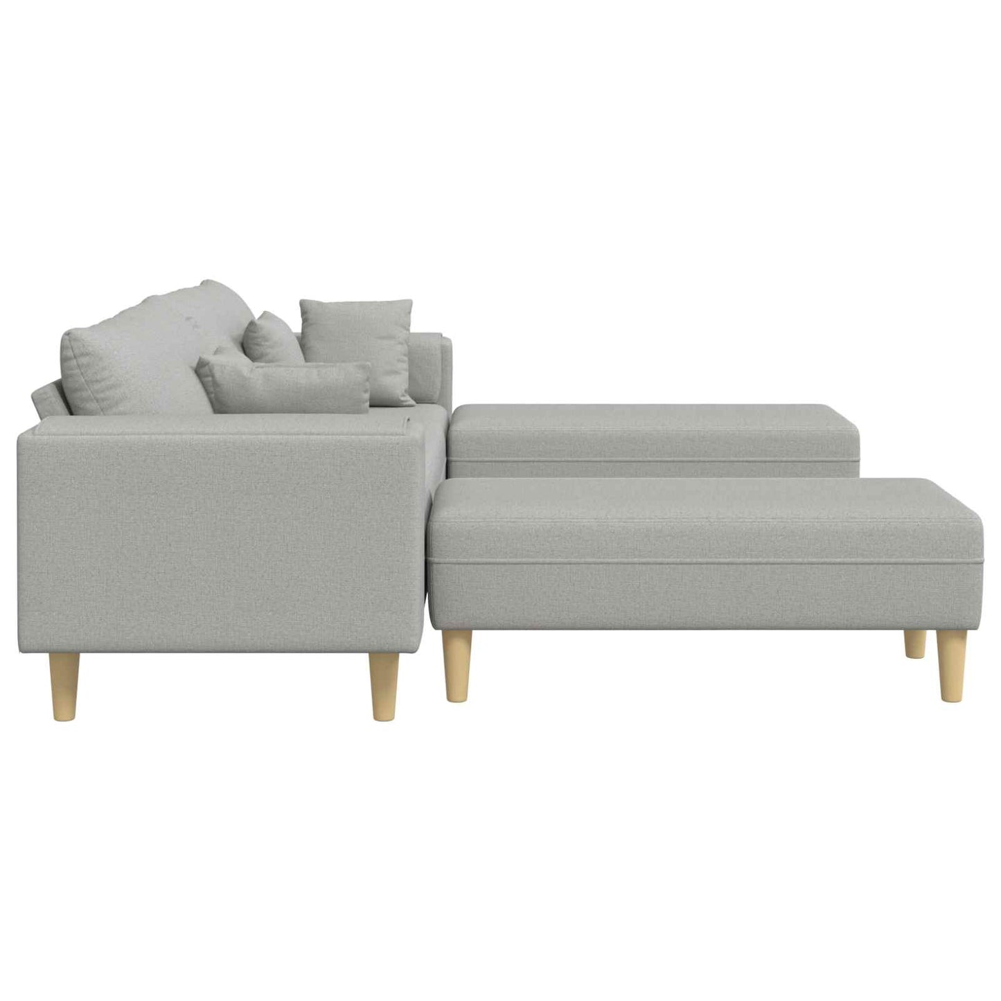 Divano con cuscino 3 pcs Grigio Nuvola Tessuto