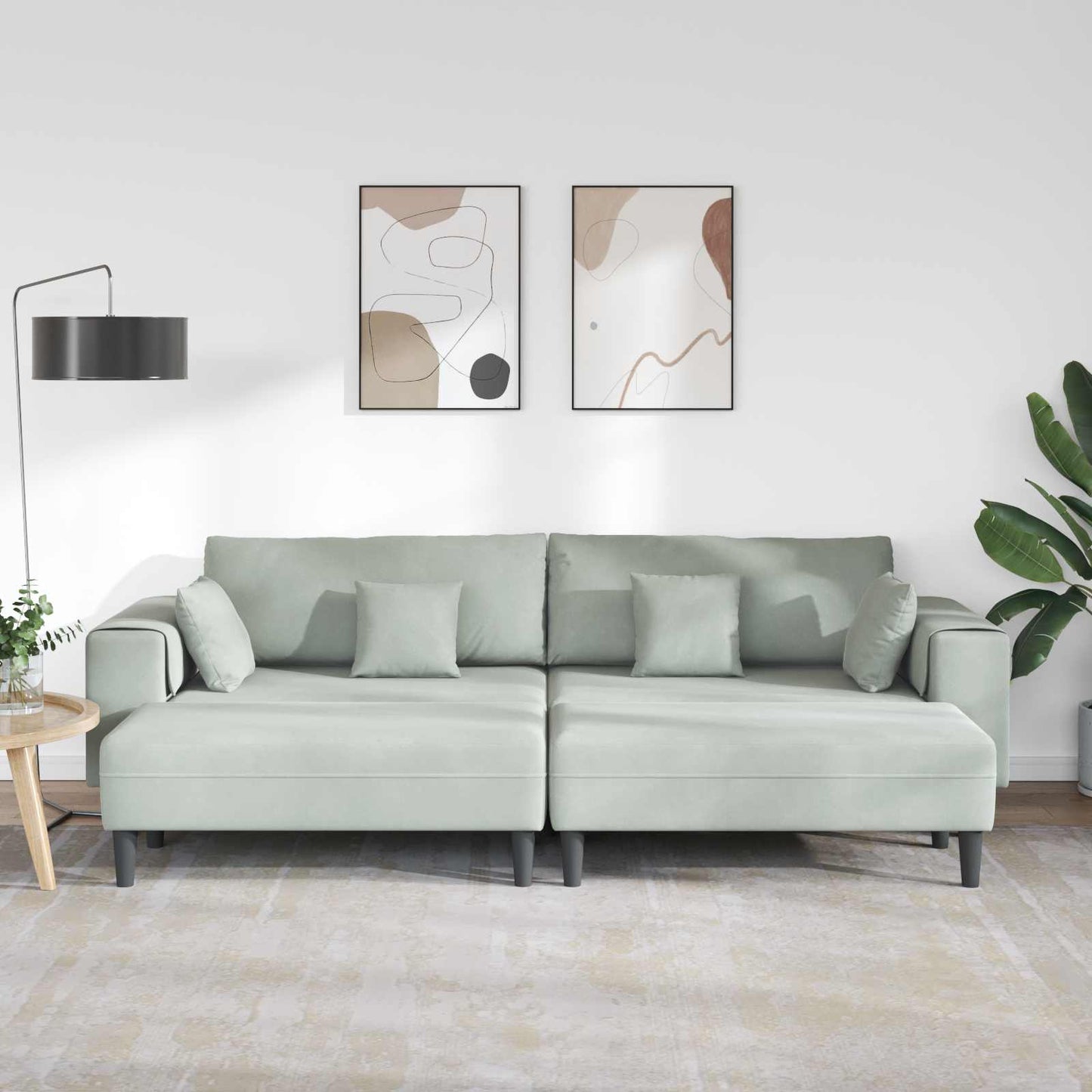 Divano 3 pcs Grigio chiaro 250 x 188 x 76 cm Velluto