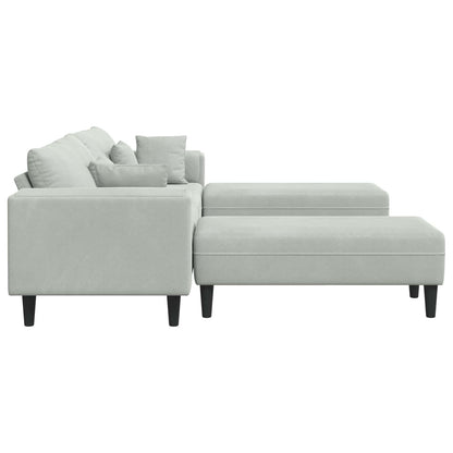 Divano 3 pcs Grigio chiaro 250 x 188 x 76 cm Velluto