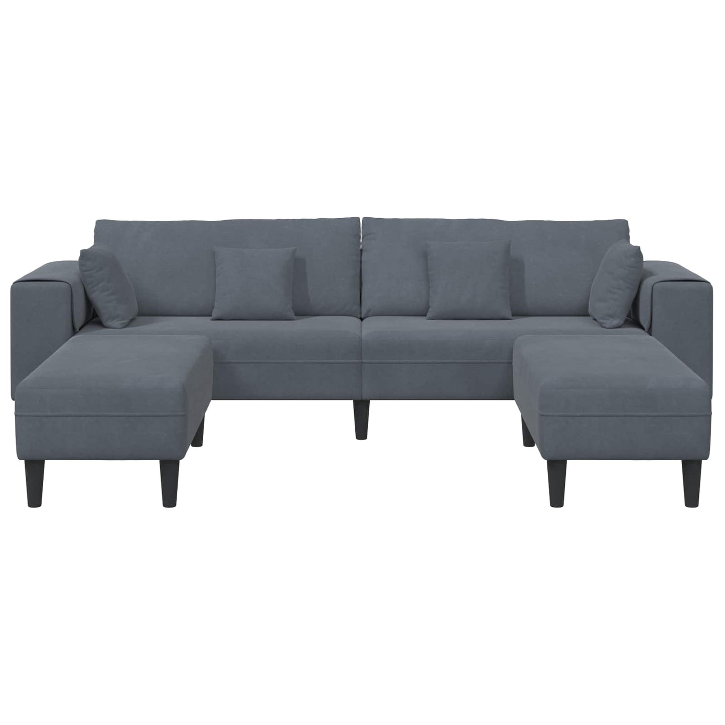 Divano 3 pcs Grigio scuro 250 x 188 x 76 cm Velluto | homemem39
