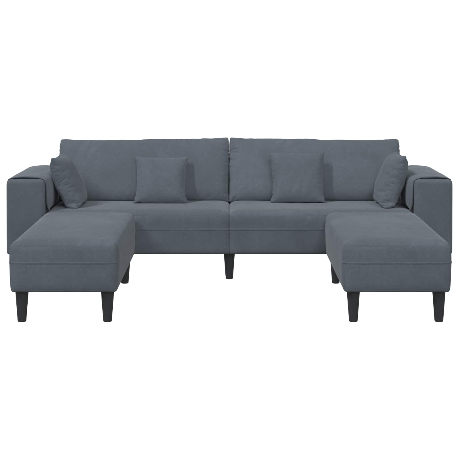 Divano 3 pcs Grigio scuro 250 x 188 x 76 cm Velluto | homemem39