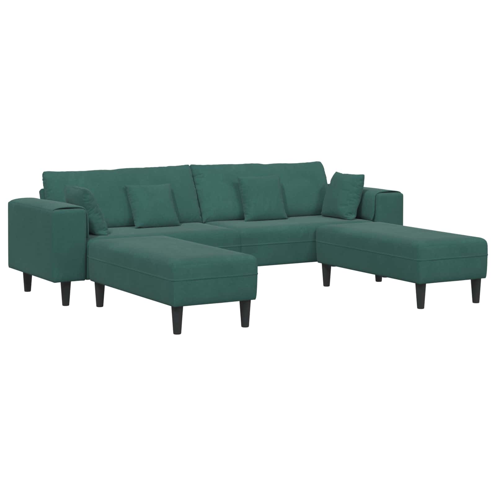 Divano 3 pcs Verde Scuro 250 x 188 x 76 cm Velluto | homemem39