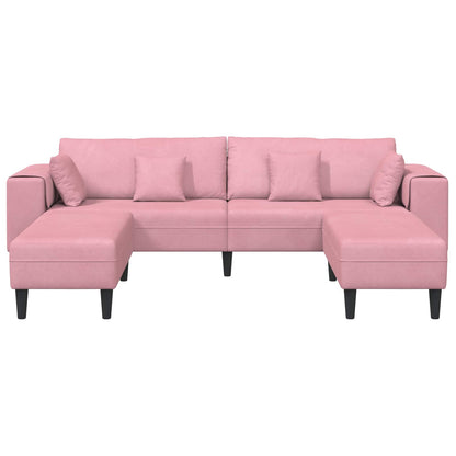 Divano 3 pcs Rosa 250 x 188 x 76 cm Velluto