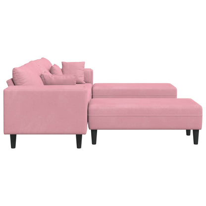 Divano 3 pcs Rosa 250 x 188 x 76 cm Velluto