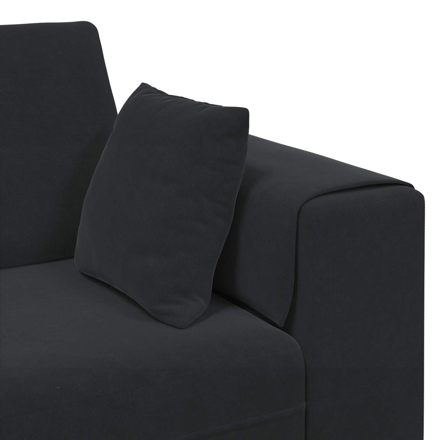 Divano 3 pcs Nero 250 x 188 x 76 cm Velluto | homemem39