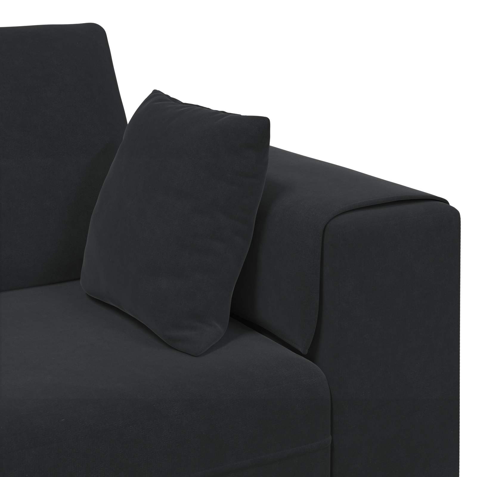 Divano 3 pcs Nero 250 x 188 x 76 cm Velluto | homemem39