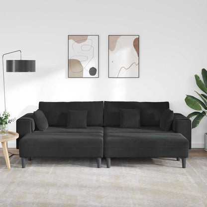 Divano 3 pcs Nero 250 x 188 x 76 cm Velluto