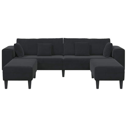 Divano 3 pcs Nero 250 x 188 x 76 cm Velluto | homemem39
