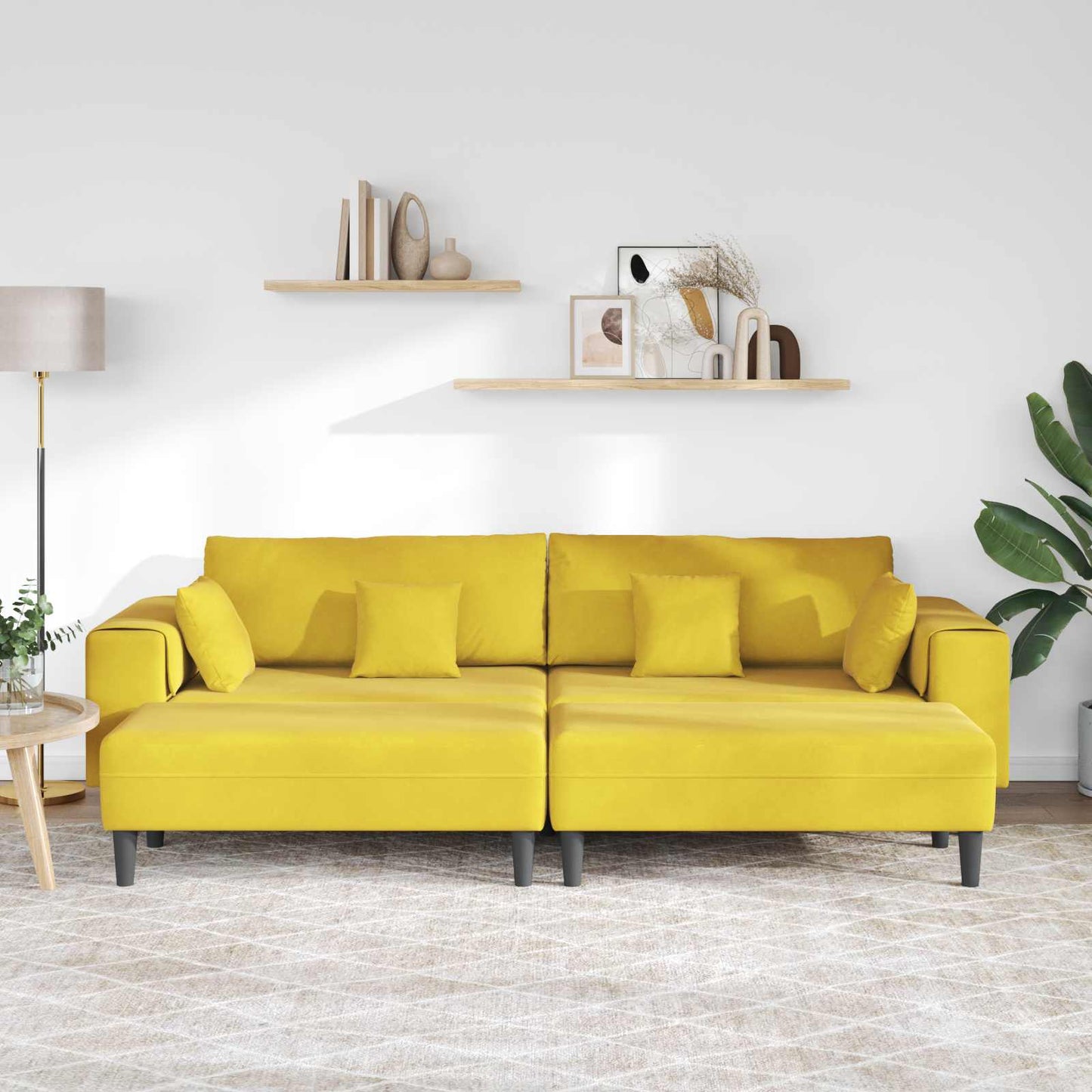 Divano 3 pcs Giallo 250 x 188 x 76 cm Velluto