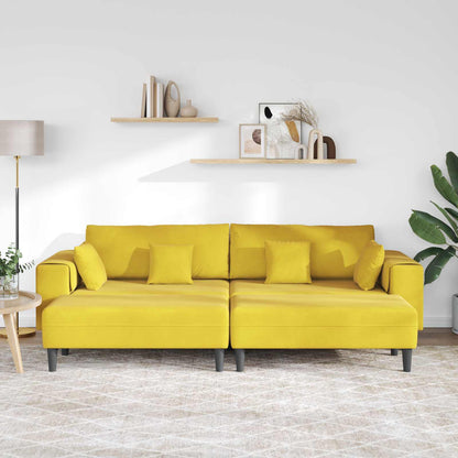 Divano 3 pcs Giallo 250 x 188 x 76 cm Velluto