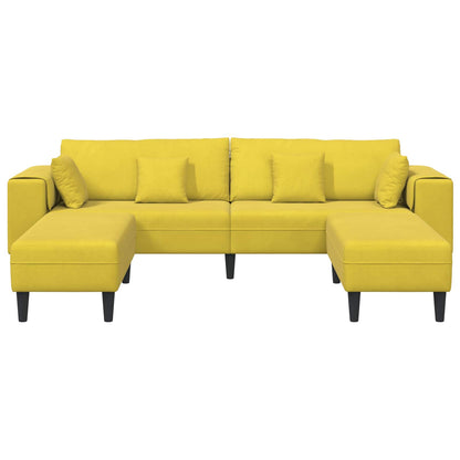 Divano con cuscino 3 pcs Giallo Velluto