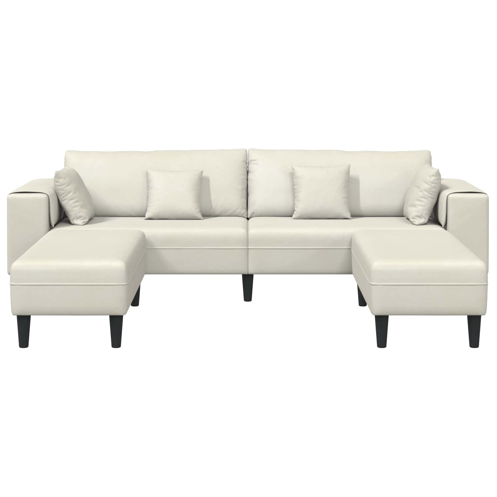Divano 3 pcs Crema 250 x 188 x 76 cm Velluto | homemem39
