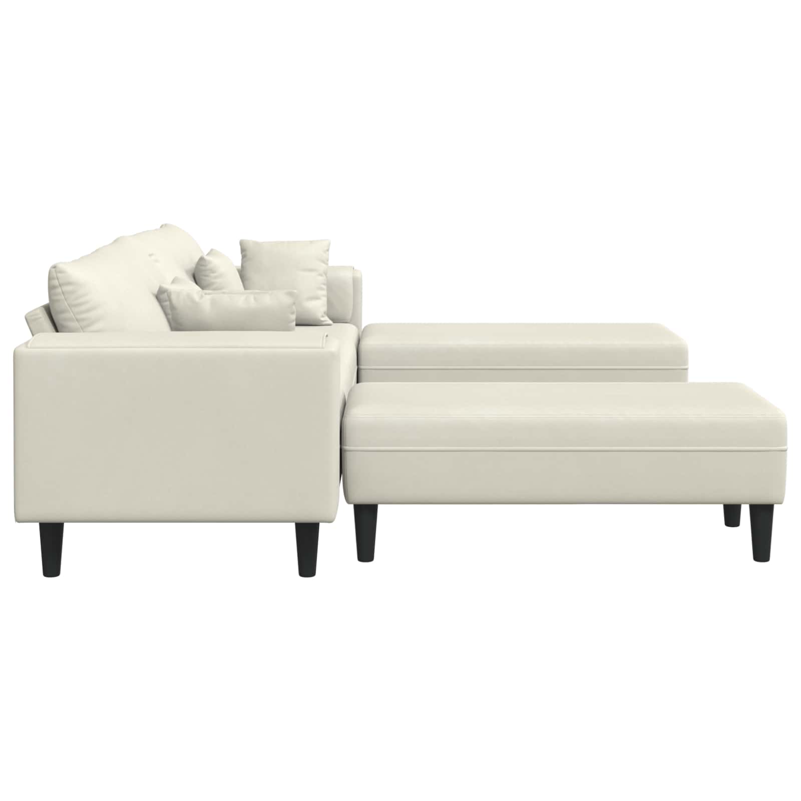 Divano 3 pcs Crema 250 x 188 x 76 cm Velluto | homemem39