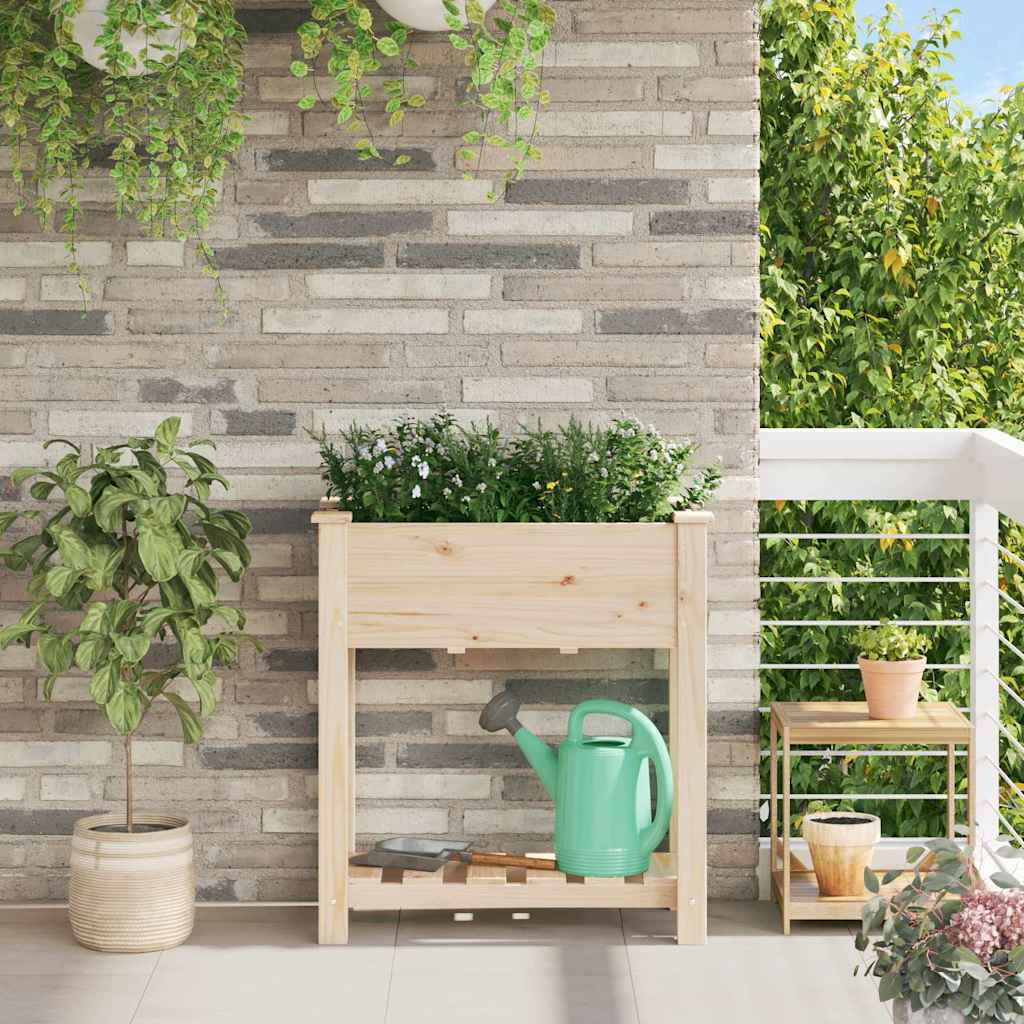 Vaso da giardino con lo scaffale Beige 71 x 37 x 76,5 cm