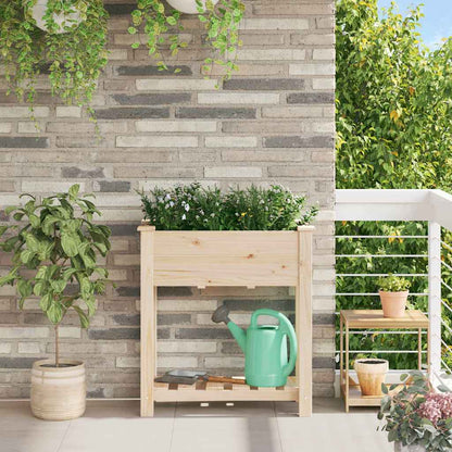 Vaso da giardino con lo scaffale Beige 71 x 37 x 76,5 cm