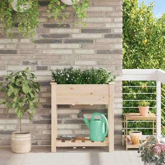 Vaso da giardino con lo scaffale Beige 71 x 37 x 76,5 cm